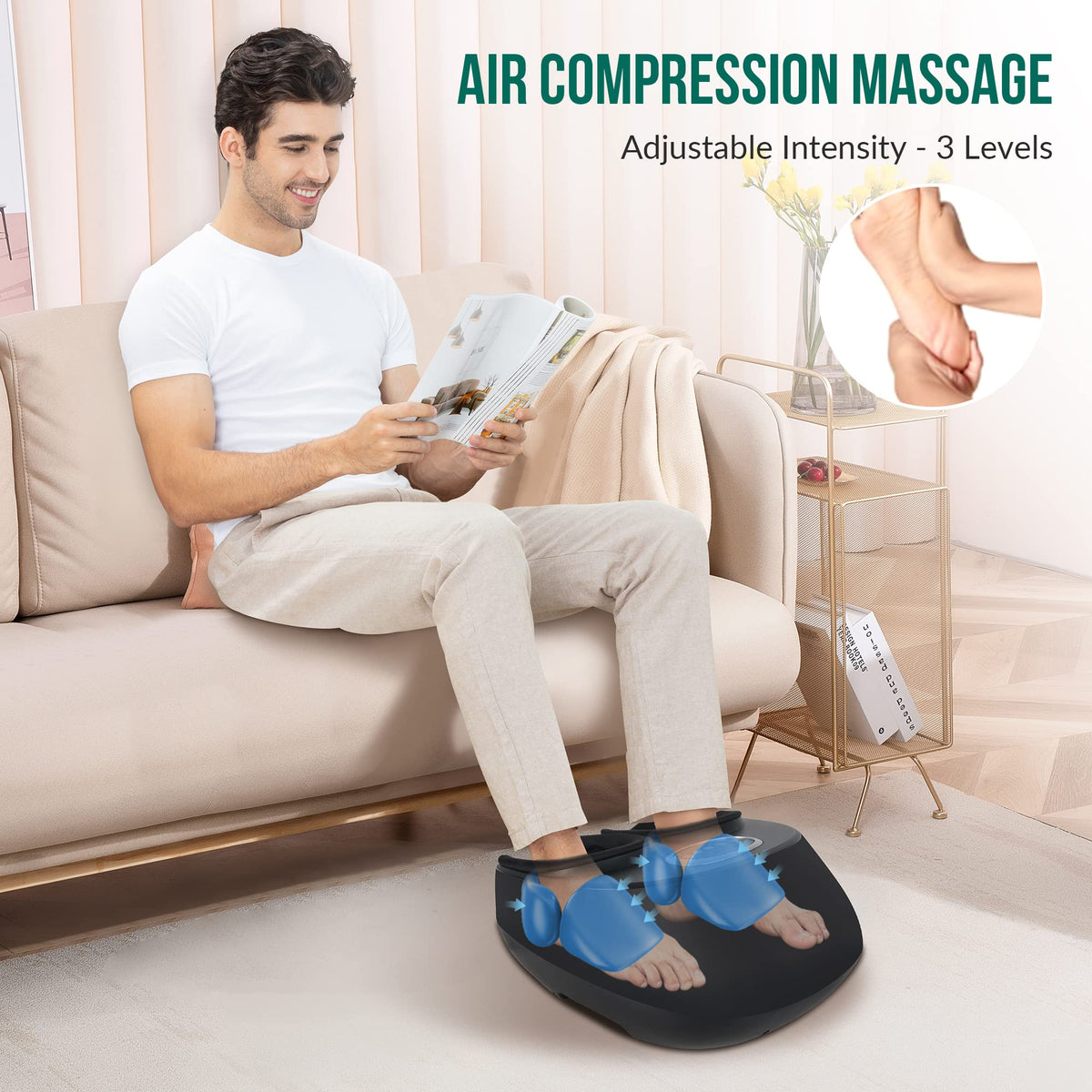 Snailax Foot Massager with Heat, FSA HSA Eligible, Kneading, Compression, Vibration, Shiatsu Feet Massage Machine for Plantar Fasciitis, Neuropathy, Foot Warmer, Christmats Gifts for Women Men,Size 13