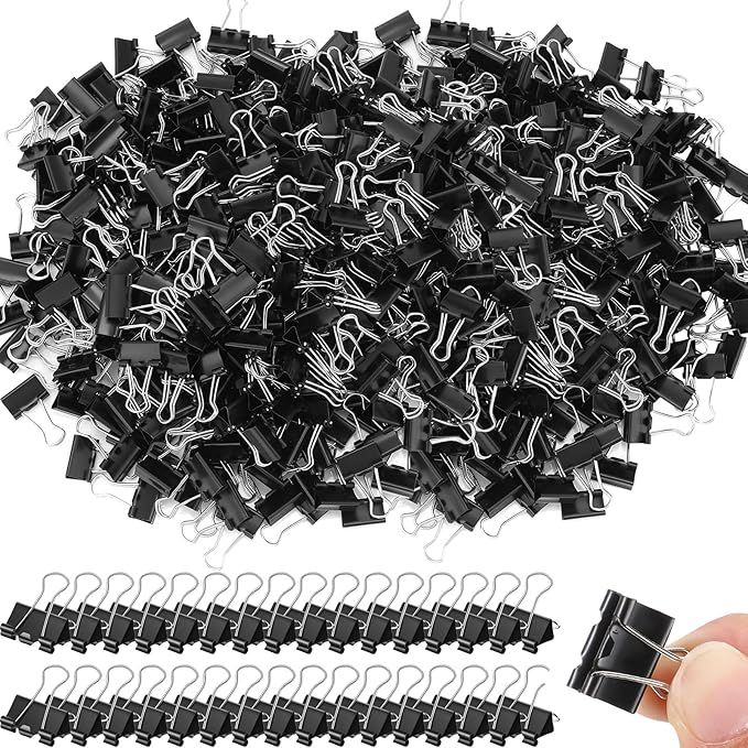 Jetec 500 Pieces 0. 6 Inch Black Binder Clips Bulk Small Paper Clamps Metal Paper Clips for Teachers Students Classroom Business Office and School Office Supplies
