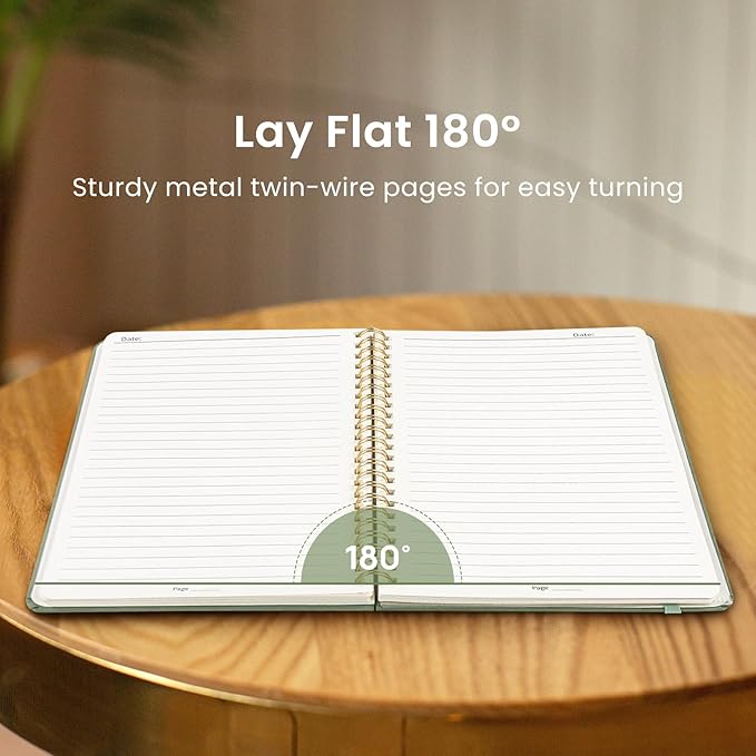 Taja Lined Spiral Journal Notebook for Work, 6 Pack, 140 Pages, College Ruled Hardcover Notebook Journal for Women, 6 Pcs, Journals for Writing, A5(6"x8") - Multi