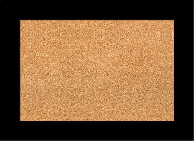 Amanti Art Natural Cork Board for Wall, 21x29 Vision Board with Black Wood Frame, Medium Corkboard Office Decor for Home Organization, Casual Corkboard Pinboard to Display Items for Home Organization