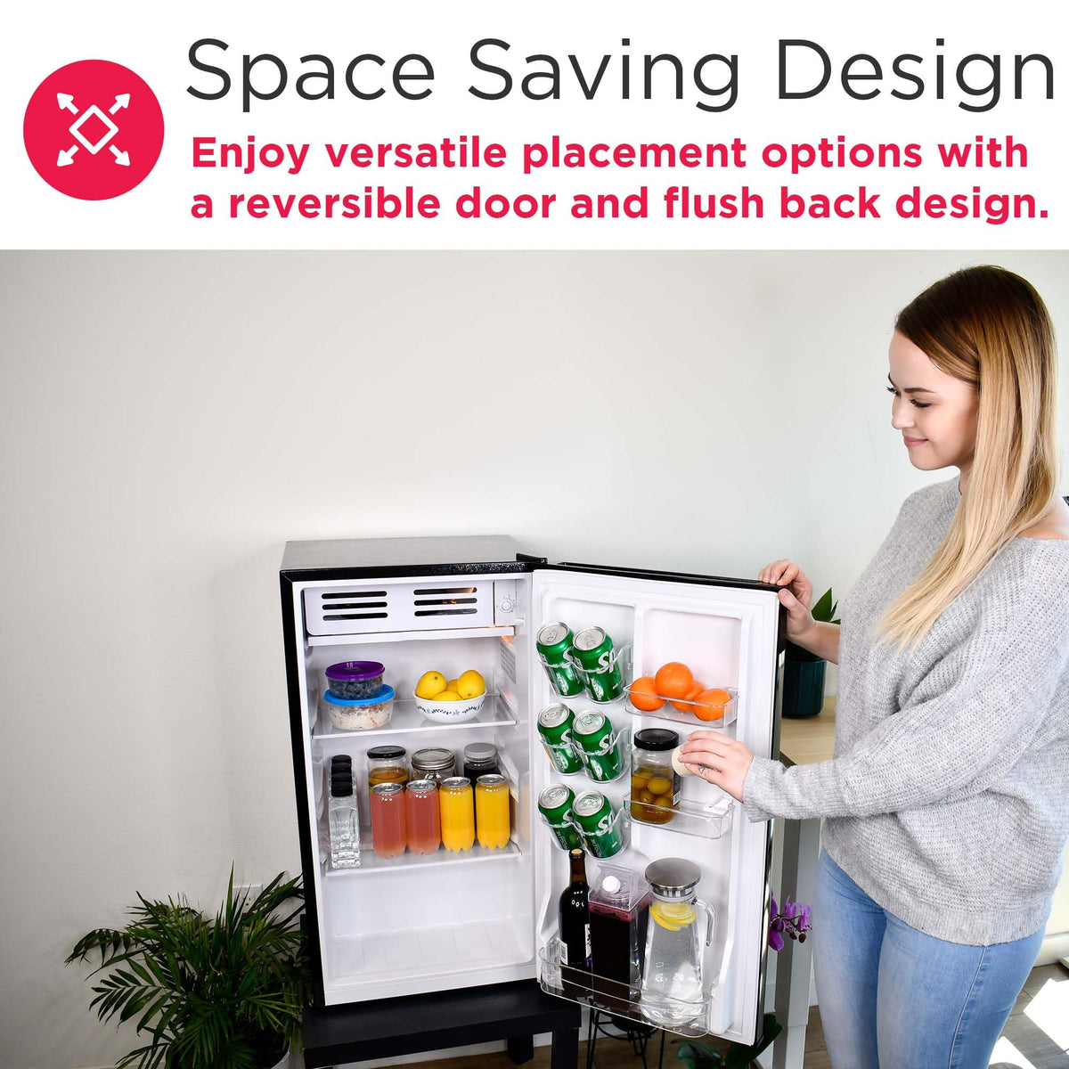 Frigidaire EFR331 Single Door Compact Refrigerator - Adjustable Thermostat Control - Reversible Doors - Front Blackboard, Write and Erase - Ideal for Dorm, Office, RV, Room - Black, 3.2 Cubic Feet