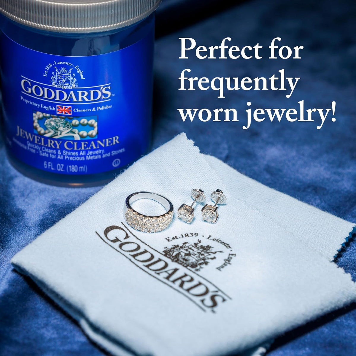Goddard's Silver Polishing Cloth for Jewelry, Remove Tarnish on Plated or Sterling Silver, Gold, Antiques, and Leaves Tarnish Protection, 1 Cloth