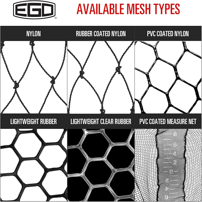 Ego S1 Slider Fishing Net, Ultimate Fishermen’s Tool Fixed Handle, Replaceable Head, Salt & Freshwater, 17x19 Inch Hoop