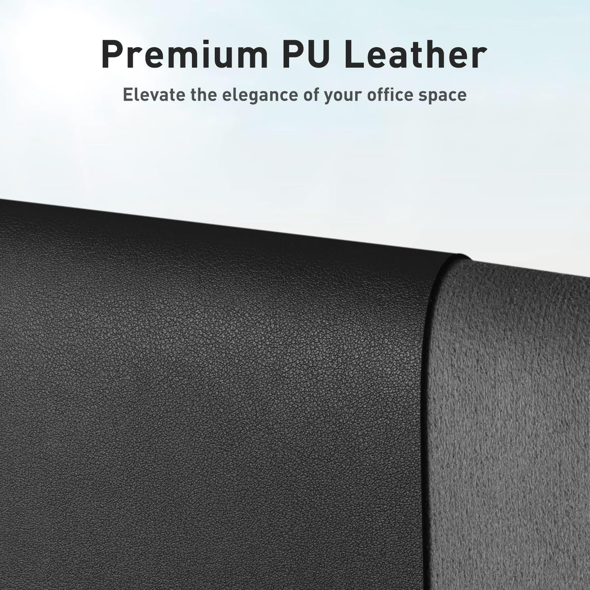 Aothia Leather Desk Pad Protector, Mouse Pad, Office Desk Mat, Non-Slip PU Leather Desk Blotter, Laptop Desk Pad, Waterproof Desk Writing Pad for Office and Home (Black,23.6" x 13.7")