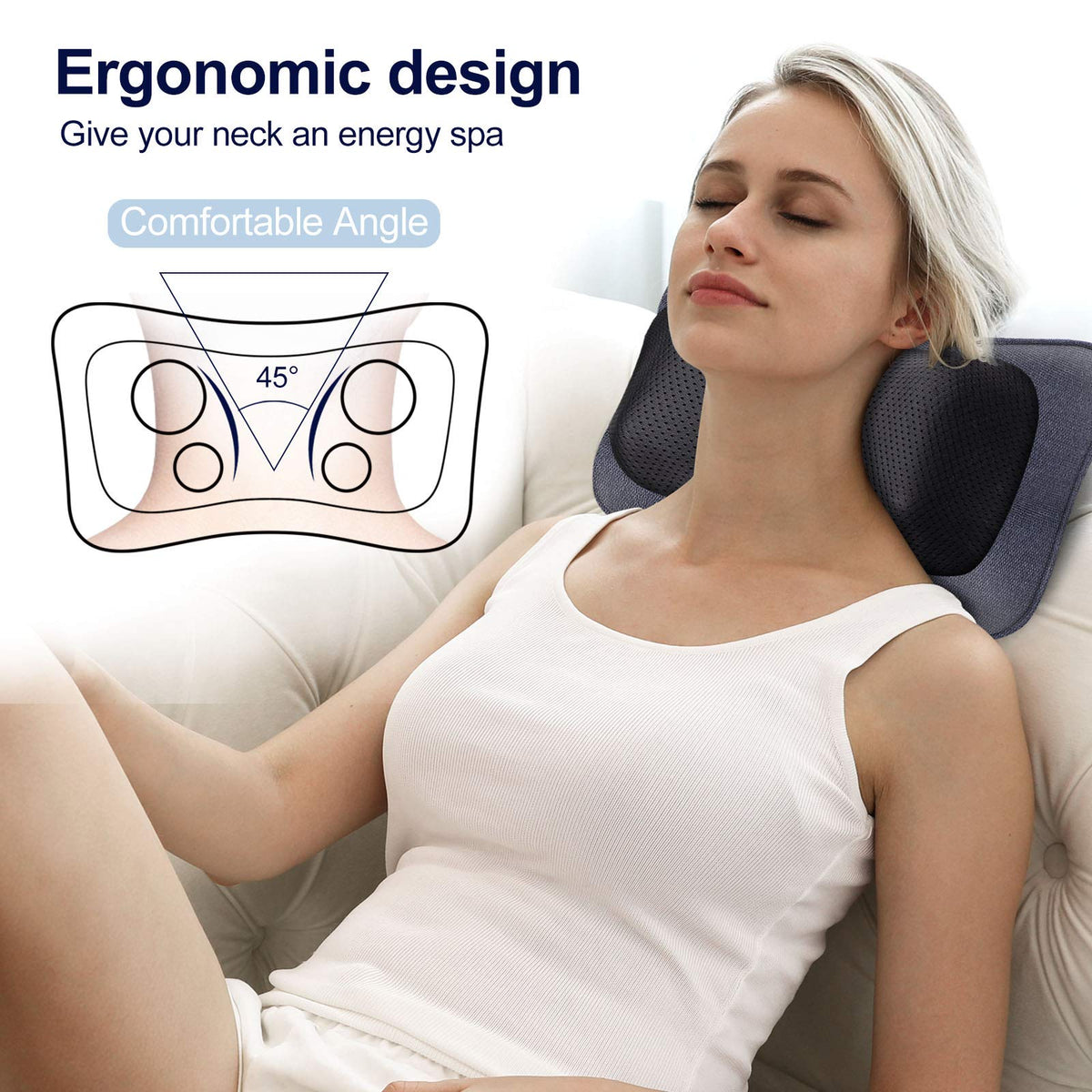 Mo Cuishle Electric Shiatsu Back Massager with Heat - Powerful 3D Kneading for Neck, Shoulder, Lower Back Pain Relief - Ergonomic Design for Home, Office, & Car - Gifts for Women, Men, Mom & Dad
