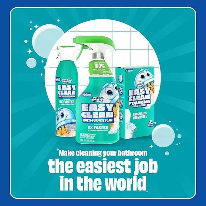 Scrubbing Bubbles Easy Clean Foaming Toilet Bowl Cleaner, Easy Drop In Powder Pouches, 100g (2 Pouches)