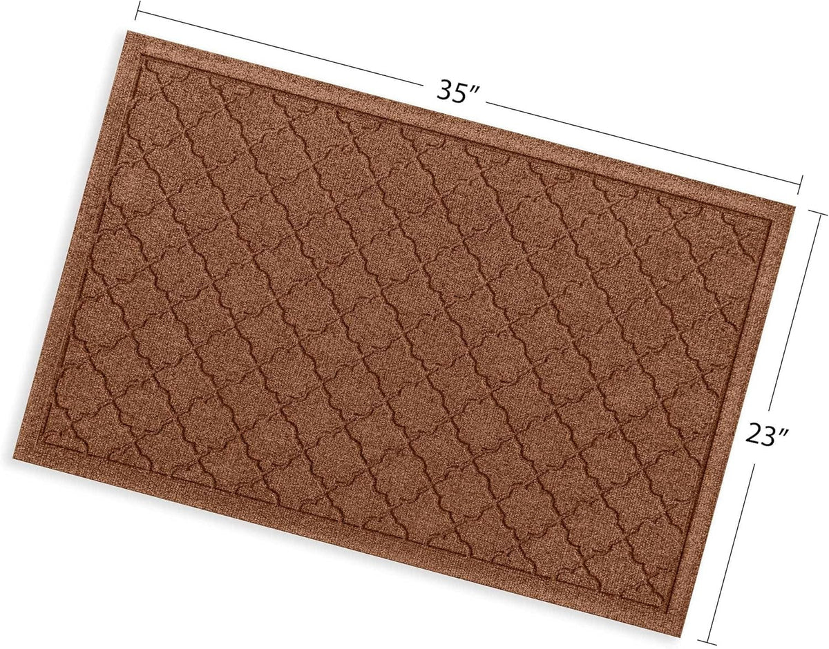 WaterHog Heavy Duty Doorway Mat, 2' x 3', Made in USA, Durable & Skid-Resistant Entryway Mat, Water-Trapping, Indoor/Outdoor Decorative Floor Covering, Cordova Collection, Dark Brown