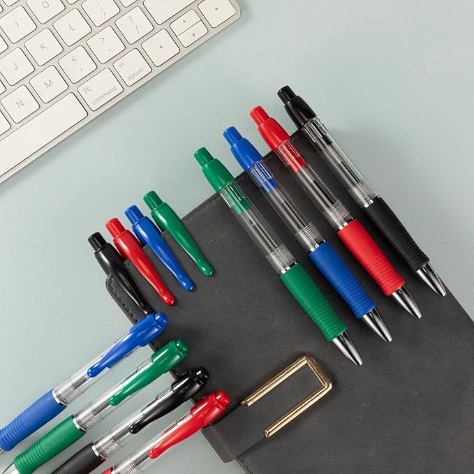 BallPoint Pens Bulk, 100 Pack (Red Ink), No Bleed Red Ink with soft Grip, Click Pens for Office Home and School, Retractable Ballpoint Pens, Medium Point, 1.00MM Smooth Writing (Red)
