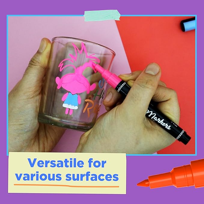 Extra Fine Tip Chalk Markers - (1mm Tip, Pack of 40) Neon, Pastel & Metallic | Erasable Liquid Chalk Pens for Chalkboard, Blackboard, Window, Labels, Bistro, Glass - Wet Erase Markers Fine Point