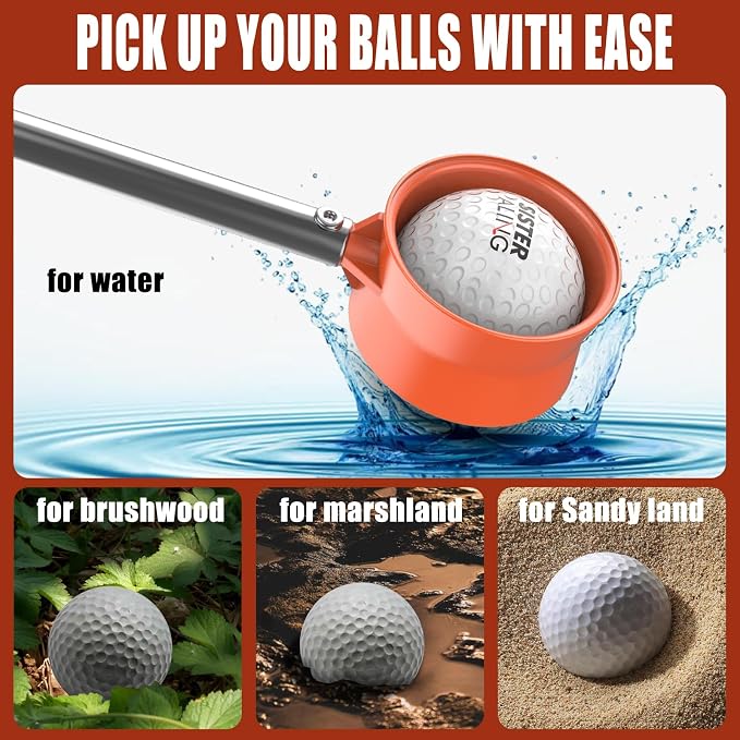 Water Telescopic Golf Ball Retriever and Golf Magnetic Alignment Rods