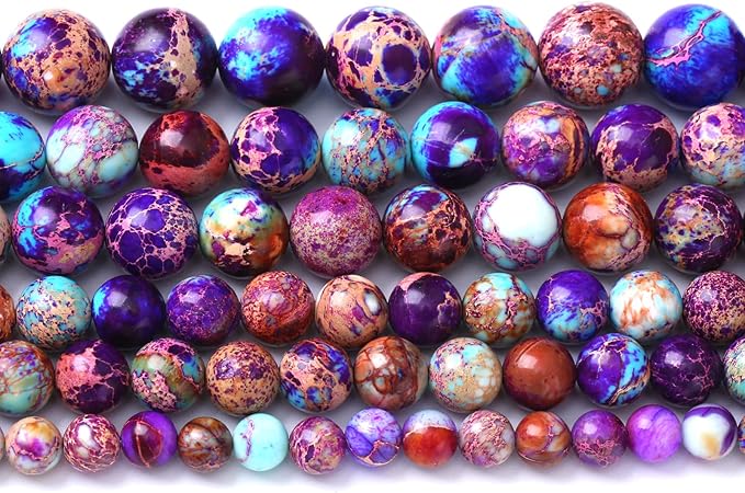 4MM 88PCS Natural Stone Galaxy Purple Sea Sediment Imperial Jasper Loose Beads for Jewelry Making DIY Bracelet Necklace