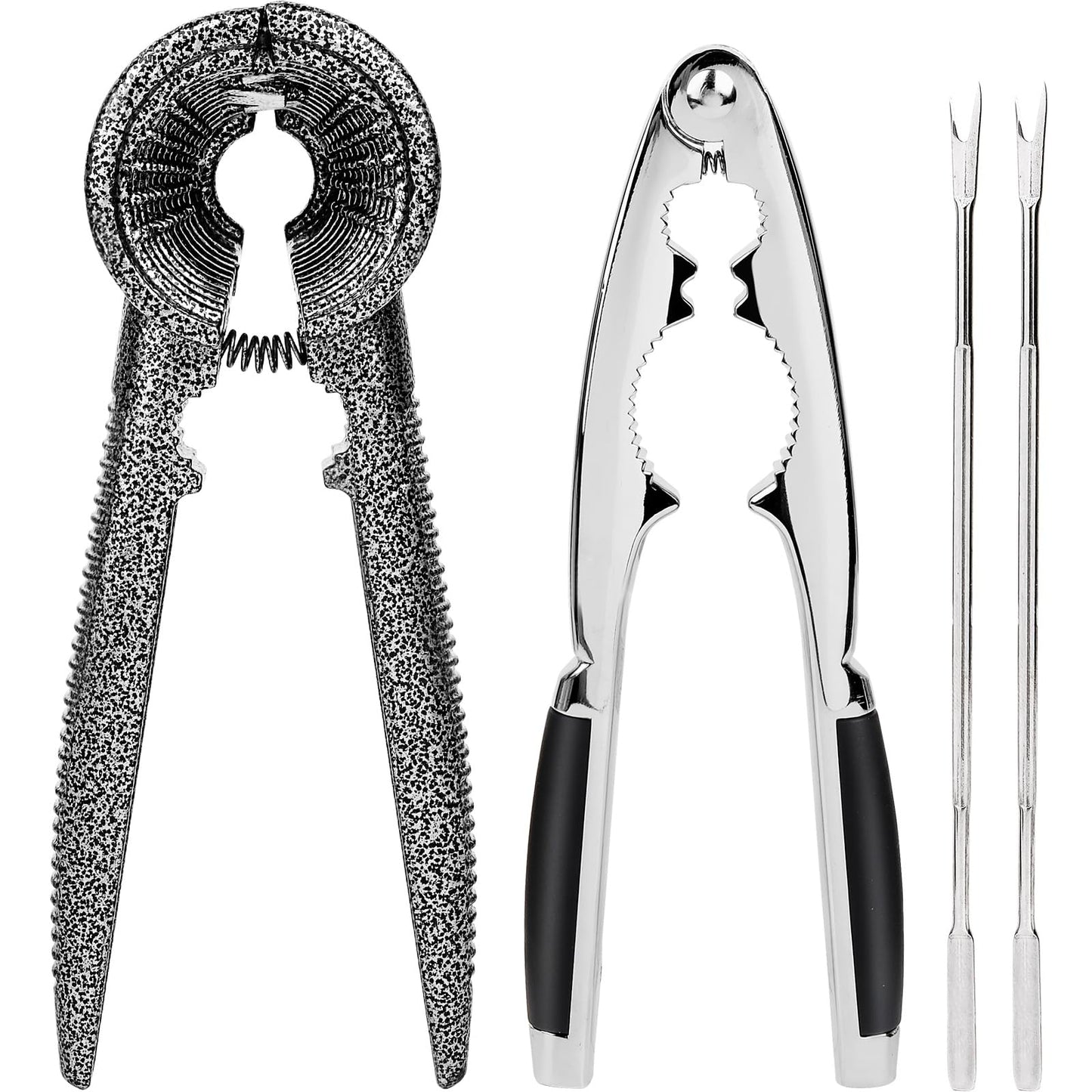 Nut Crackers Tools Pecan Cracker, Walnut Clip Heavy Duty Nutcracker With Non-Slip Handle Seafood Cracker Tool, Includes Nut Picks