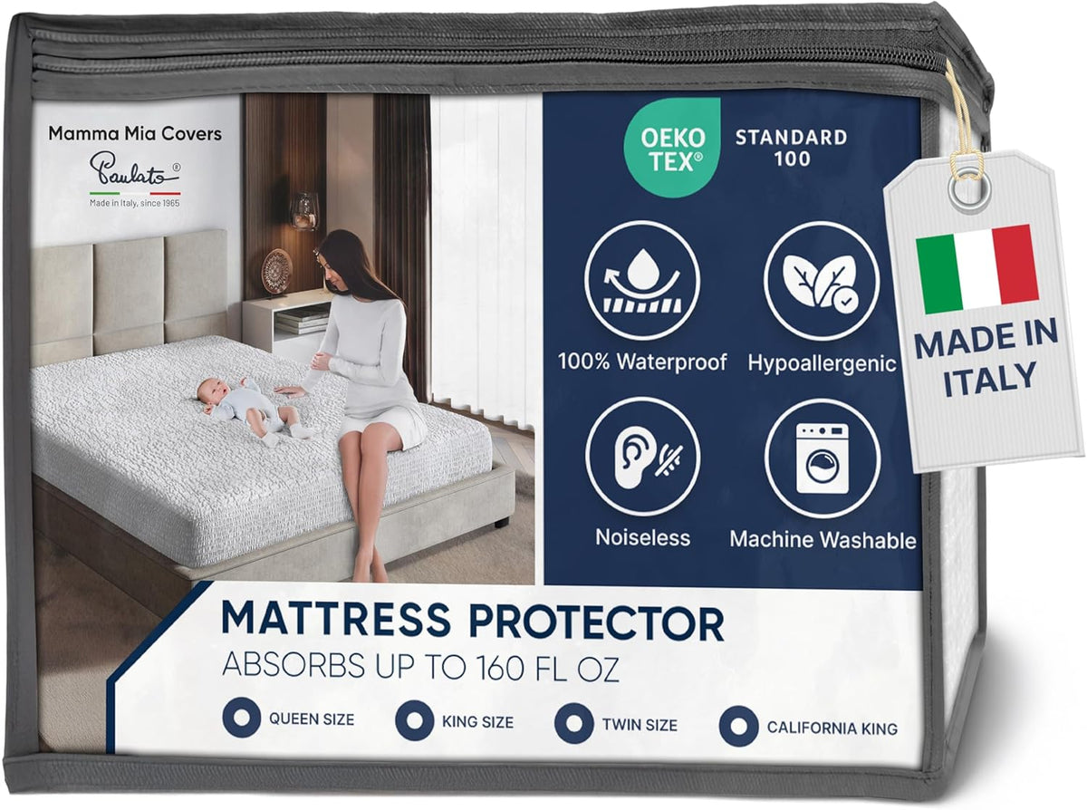 PAULATO BY GA.I.CO Twin Waterproof Mattress Protector â Mattress Cover for Twin Size Bed â Breathable Noiseless Hypoallergenic Machine Washable â Water Proof Protector with Deep Elastic Skirt
