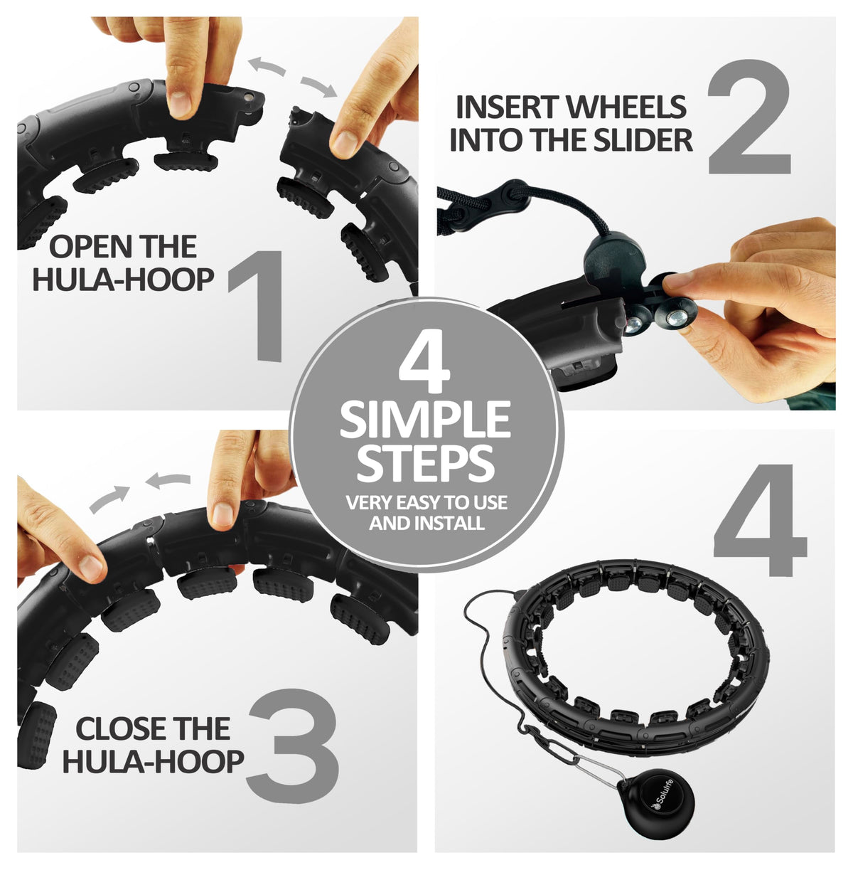 Experience Fitness Excellence with Our Infinity Hoop Plus Size – Weighted Hula Hoop for Weight Loss – Hula Hoop Exercise Ring with ABS and Quality Wheels – for All The Sizes and Levels
