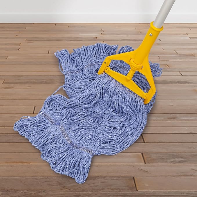 3 Pack Heavy Mop Replace Head,Wet Commercial Industrial Grade Blue Cotton Ring-Shaped Wet Use Mop Replaement Head-Reusable Mop Head Refills,Heavy Duty Industrial Mop Head Replacement