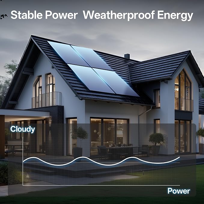 JJN 550 Watt Bifacial Solar Panels 2PCS,12/24/48 Volt 1100 Watt Solar Panel,Monocrystalline for Homes Rooftop Farm RV and Off-Grid Applications