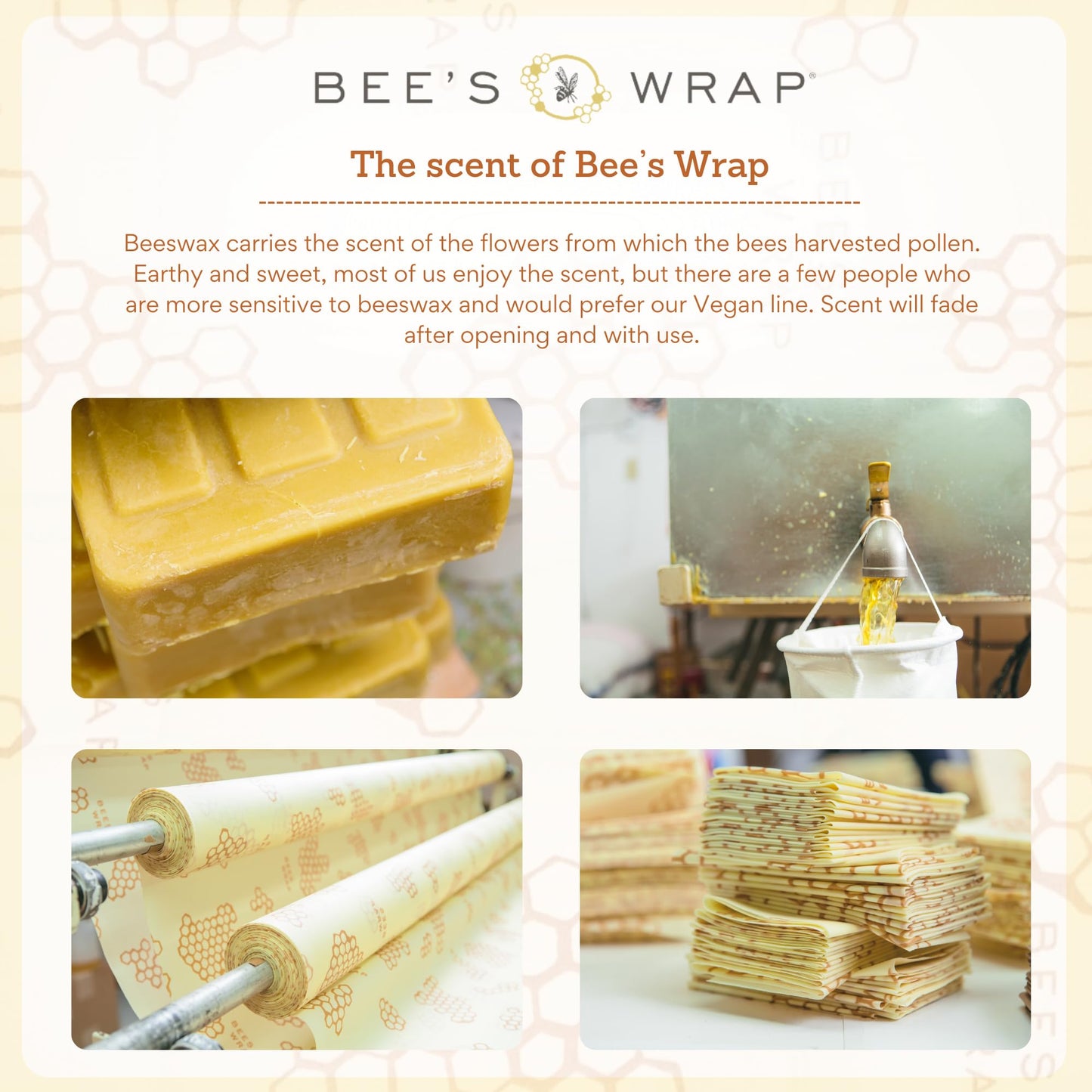Bee's Wrap Vegan Beeswax Wraps for Food - 3 Pack of Assorted Beeswax Wraps - 2 Medium & Sandwich Wrap - Plastic Free Made in USA Reusable Natural Food Wrap - Meadow Magic