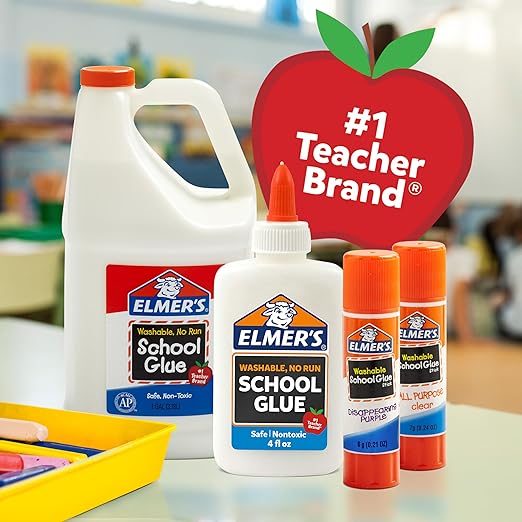 Elmer's Disappearing Purple School Glue Sticks Washable 7 Grams 60 Count