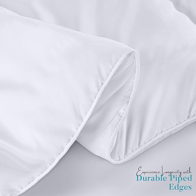 Utopia Bedding Comforter Duvet Insert, Quilted Comforter with Corner Tabs, Box Stitched Down Alternative Comforters Queen Size (White)
