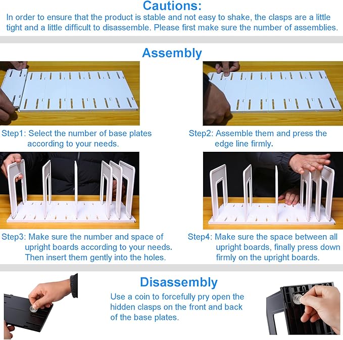 6 Pieces Upright Boards, Accessory Parts of Expandable File Folder Holder, Black
