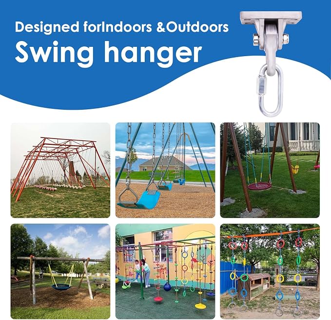 Swing Set Accessories,Swing Set Hardware，Swing Set Brackets, Over 6500 Pounds Enhanced,of Yoga Chair, Porch, Saucer,Hanging Bracket, Indoor and Outdoor Sets,with Baby, Kids, (2 Pack)