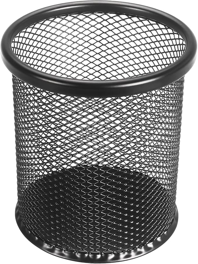 Tamaki Pen Holder Cup for Desk, Wire Mesh Pencil Cup Holder for Desk Office Pen Organizer (Black)