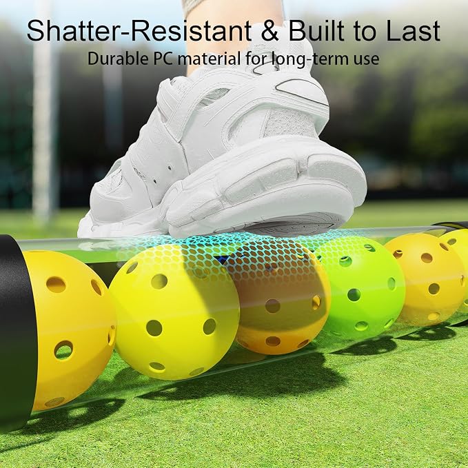 17 Balls Pickleball Ball Retriever & Ball Holder Storage with Strap, Back Saver for Pickleball Accessories, Quick for Pickleball Tube Ball Pickup