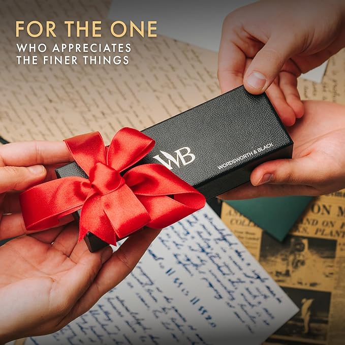 Wordsworth and Black Mechanical Pencil Graphite Lead- Stunning Luxury Metal Pencil, Black Lacquer Chrome Finish, 0.7mm Led, Best Gift Set for Men & Women, Professional Executive Office Pencils