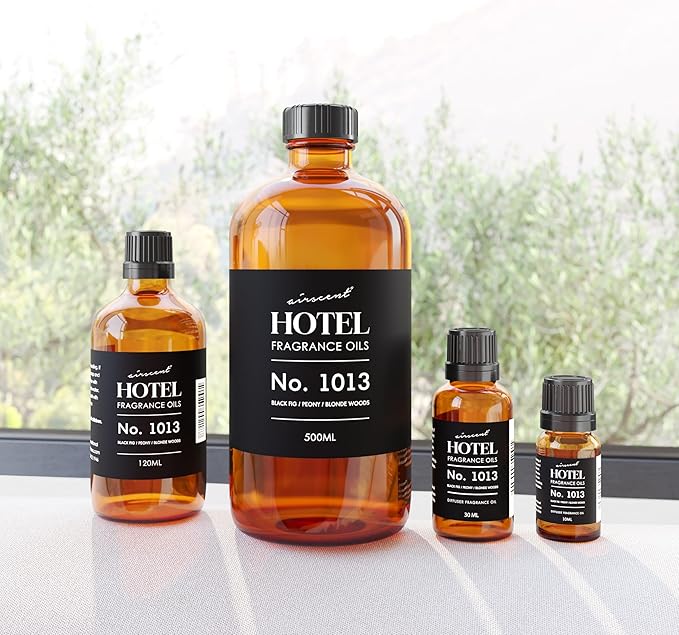 AirScent Hotel Diffuser Oil No. 1013 - Black Fig Peony Blonde Woods - Hotel Scent Dupe - Premium Fragrance Oil for Ultrasonic and Waterless Diffusers and Crafting - 120 mL, 4 fl oz Glass Bottle