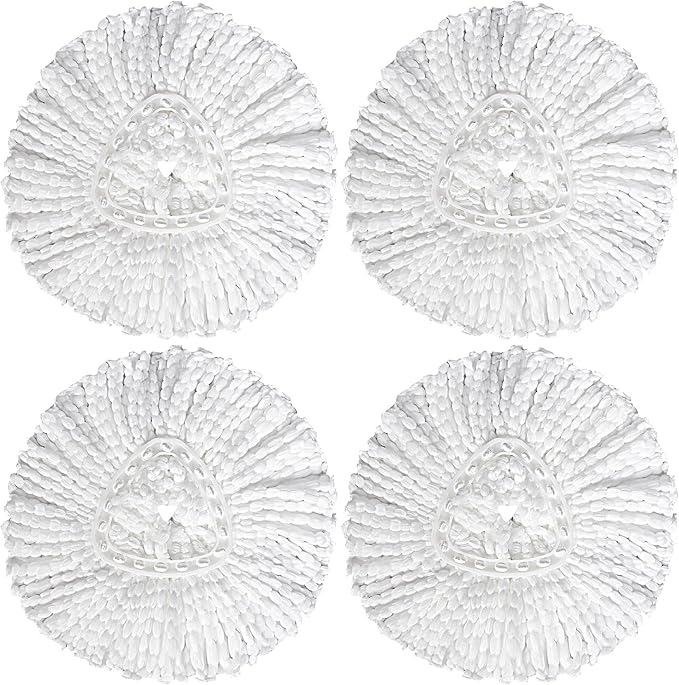 New 4 Pack Mop Head Replacement Compatible with O Cedar Mop Replace Head EasyWring 1-Tank, Microfiber Spin Mops Refills, Easy Cleaning