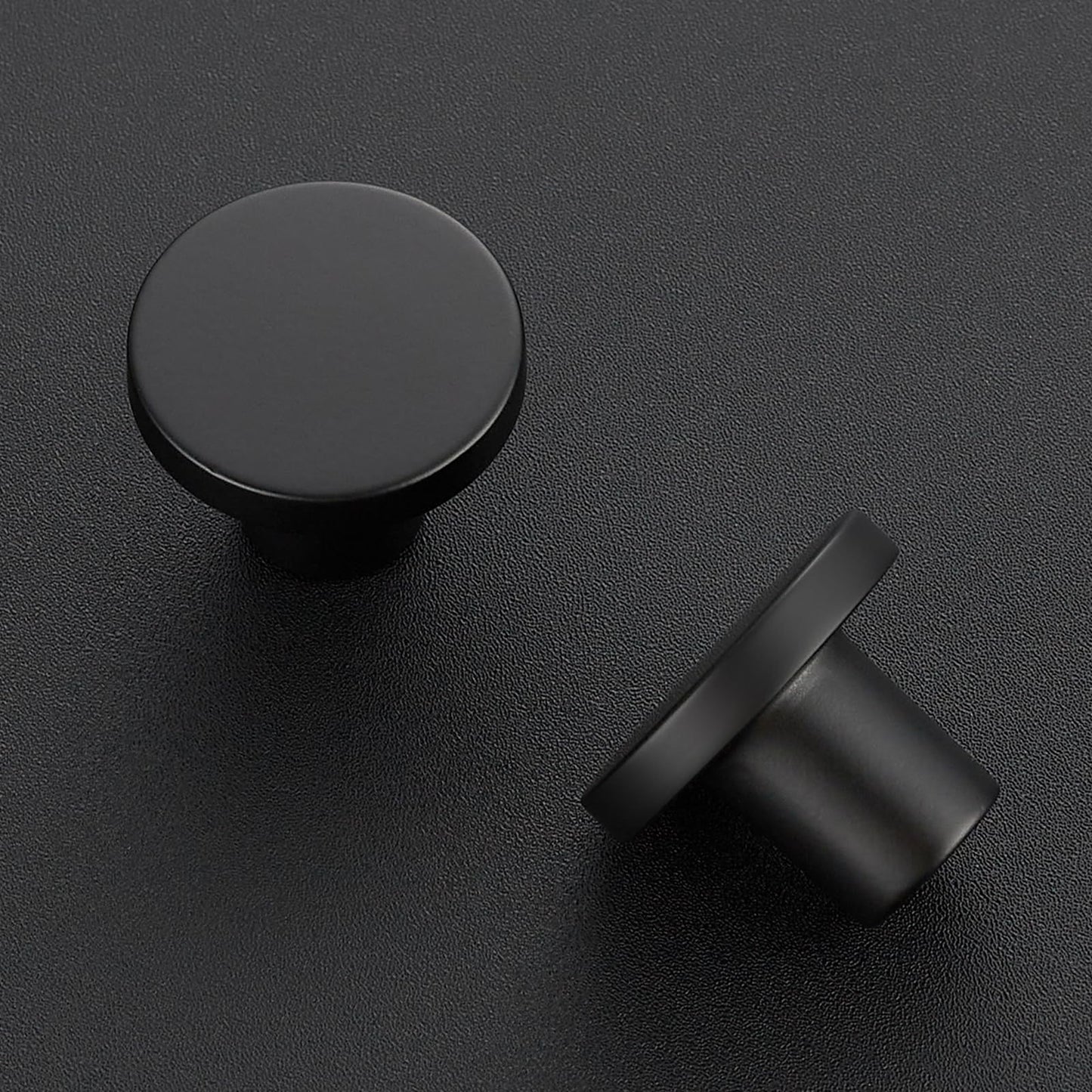 JOY DECOR 30 Pack Black Cabinet Knobs, Matte Black Kitchen Cabinet Knobs, 1-1/5 Inch Round Drawer Pulls, Kitchen Hardware for Dresser Drawers Closets