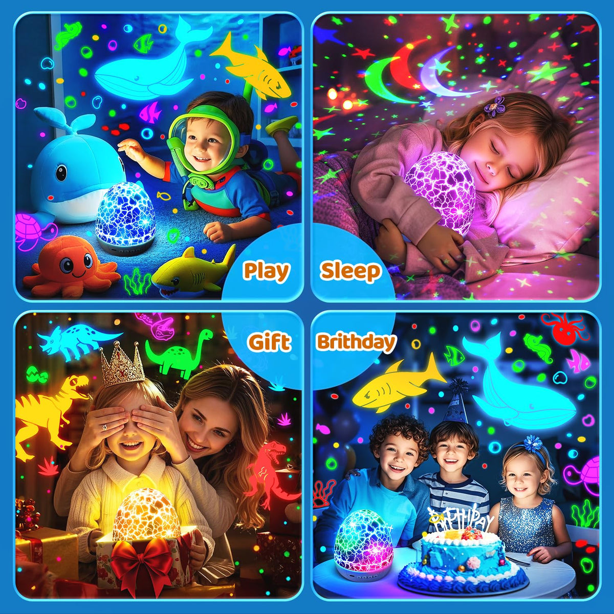 Baby Sound Machine Night Light Projector | 15 Sleeping Sounds & 3D Films | 31Colors & Remote Control | Toddler Night Light for Kids, Baby White Noise Machine, Sound Machine baby, Egg Light for Nursery