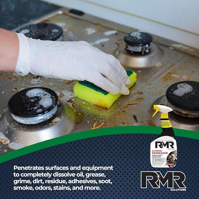 RMR Extreme Degreaser and Cleaner - Advanced Indoor/Outdoor Formula for Heavy-Duty Commercial, Residential, Automotive, and Equipment Cleaning, 32 Ounces Makes up to 4 Gallons