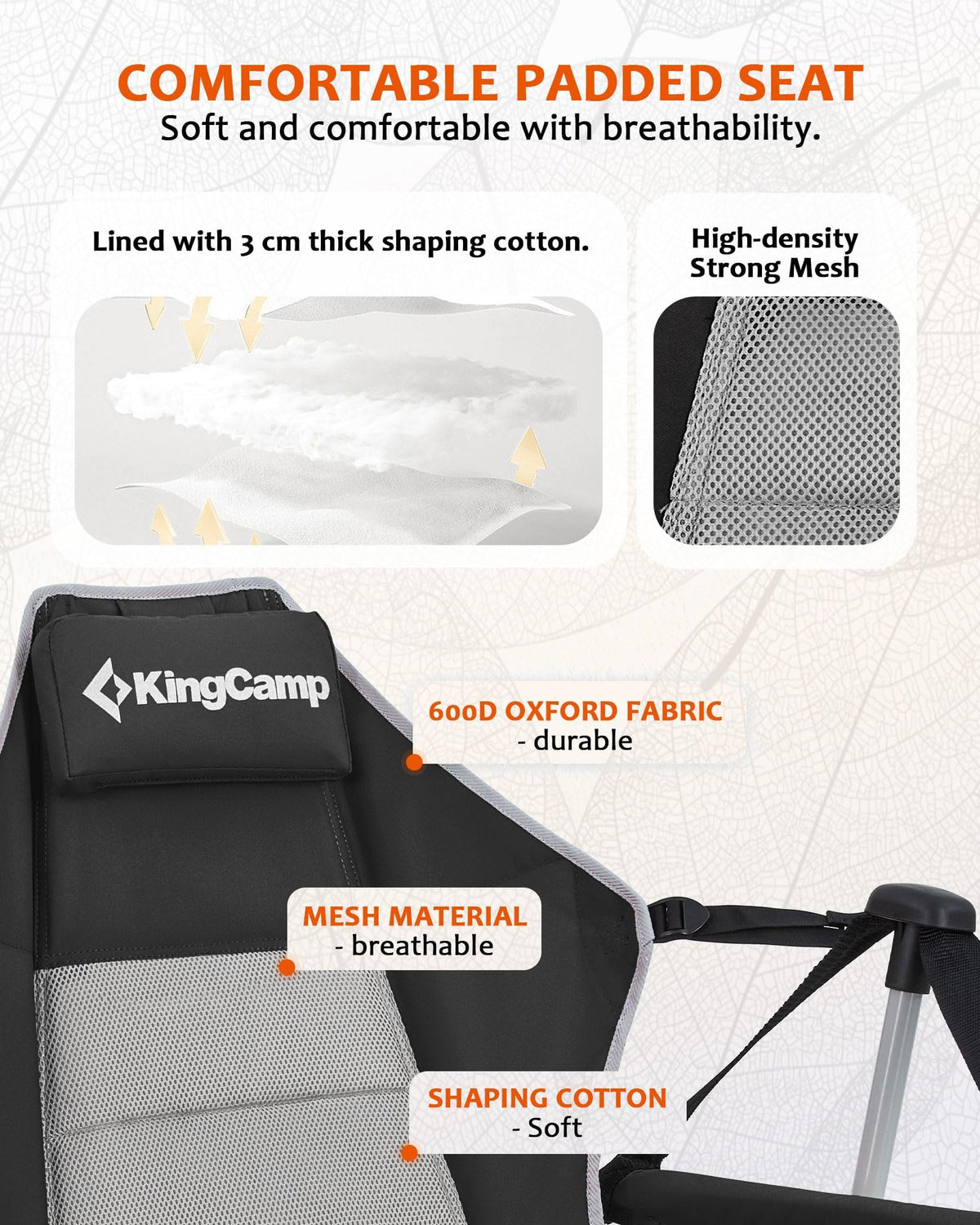 KingCamp Hammock Camping Chair, Swinging Portable Folding Camp Chairs for Adults 400lbs Heavy Duty Foldable Oversized Rocker with Aluminum Alloy Frame Cup Holder Pillow for Outdoor Beach Patio Sport