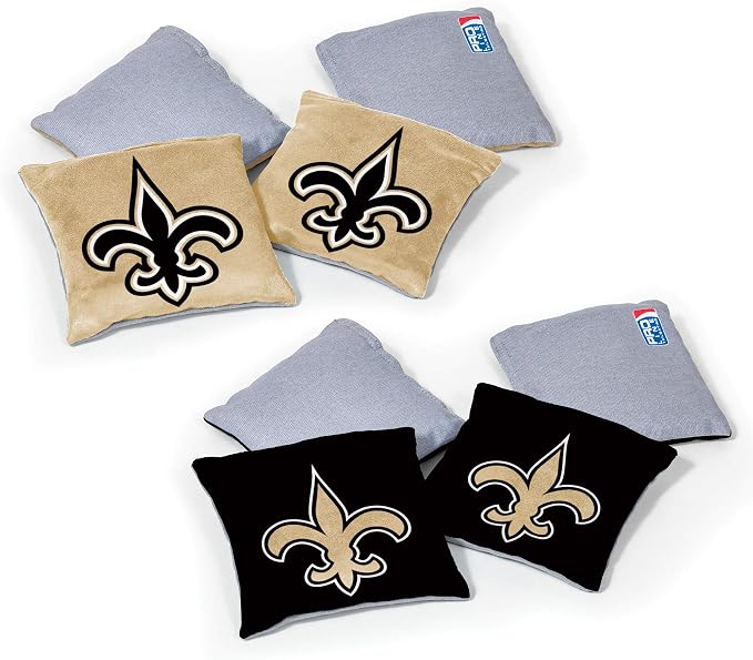NFL Pro Football Dual Sided Bean Bags by Wild Sports, 8 Count, Premium Toss Bags for Cornhole Set - Great for Tailgates, Outdoors, Backyard