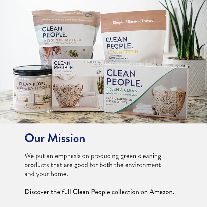 The Clean People Fabric Softener Sheets - Dryer Sheets - Softens & Removes Static Cling - Vegan Laundry Softener, Essential Oils - Spring 360 Pack