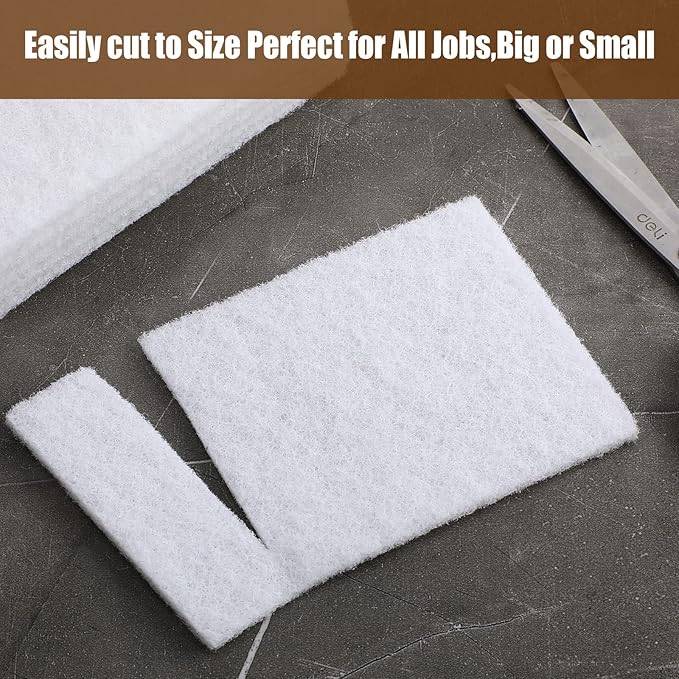 20 Pieces White Scrubbing Pad Non Scratch Scouring Pads Non Woven Scouring Sponge Multipurpose Abrasive Multi Surface Scrubber for Cleaning Polishing(5 x 7 Inch)