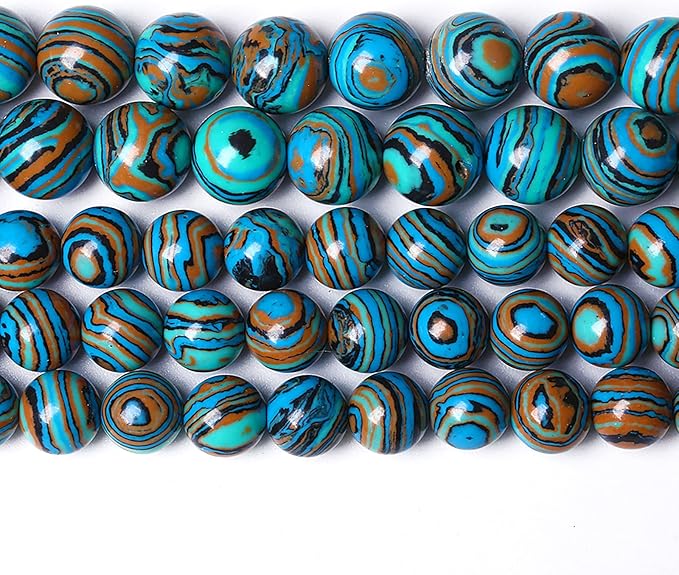 90PCS 4mm Natural Blue Malachite Stone Beads Round Loose Gemstone Beads for Jewelry Making DIY Bracelet Necklace 15 Inch,Energy Stone Healing Power (Blue Malachite, 4mm)