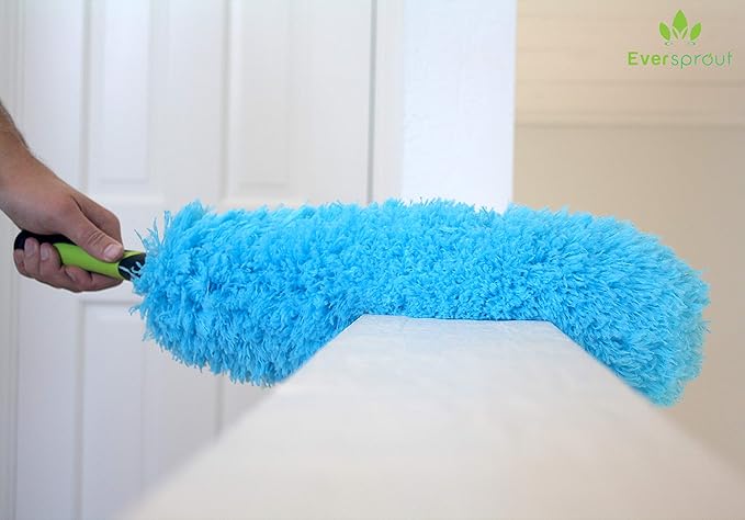 EVERSPROUT Flexible Microfiber Feather Duster | Extra-Long 24 inch Brush Head with Hand-Grip | Twists onto Standard 3/4 Inch Threaded Pole | (Duster Attachment Only, No Pole)