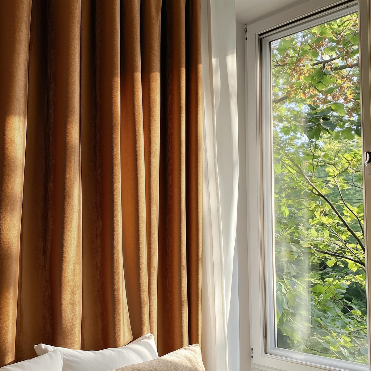 Lazzzy Velvet Blackout Curtains Brown Thermal Insulated Curtains 84 Room Window Drapes Super Soft Luxury Curtains for Living Room Bedroom Rod Pocket 2 Panels 84 Inch Long Gold Brown