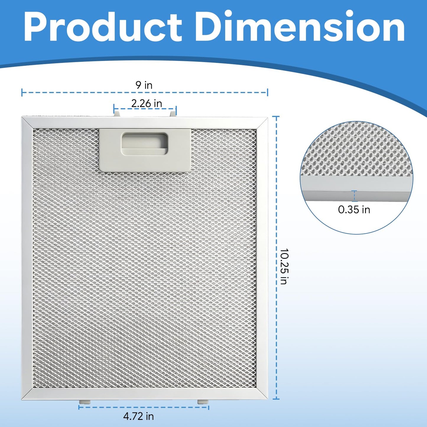 LENGSHIKEJI 2 PCS Range Hood Filters 9"x10.25" (230x260mm) Compatible with Broan B5 Series 5-Layer Aluminum Mesh Vent Grease Filter Replace#: S97018029 1932913