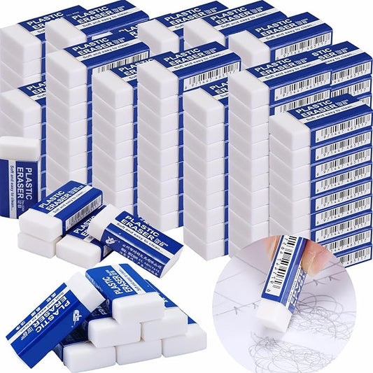 Yeaqee 500 Pcs White Pencil Erasers Bulk Soft Art Erasers School Pencil Erasers for Drawing Kids Student Artist Office Home Writing 1.57 x 0.71 x 0.31 Inch