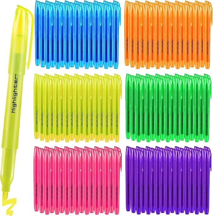 Highlighters Assorted Colors Bulk, 30 Pcs Pastel Highlighters Bulk with 6 Colors, Colored Highlighters for Office and School Supplies