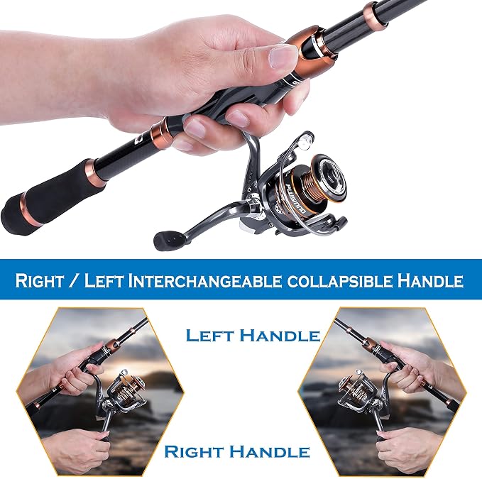 PLUSINNO Telescopic Fishing Rod and Reel Combo(2.1M 6.89FT),Fishing Net Fish Landing Net, Durable Nylon Material Mesh, Safe Fish Catching or Releasing