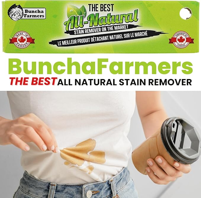 BunchaFarmers All Natural 100% Biodegradable Environmentally Friendly Stain Remover Stick Made in Canada (6 Pack)