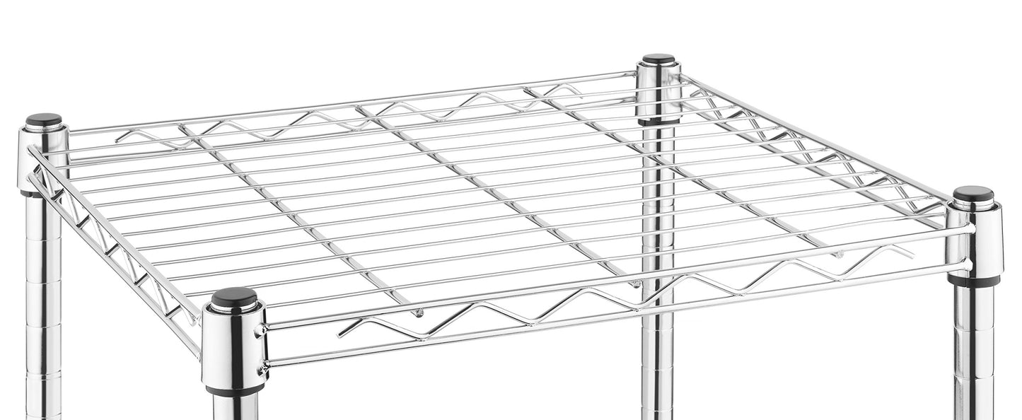 Whitmor 2-Wire Shelving Unit, Metal Storage Shelves, Stacking Shelf with Basket, Easy Assembly Home Organizer for Pantry, Kitchen, Garage, Plant