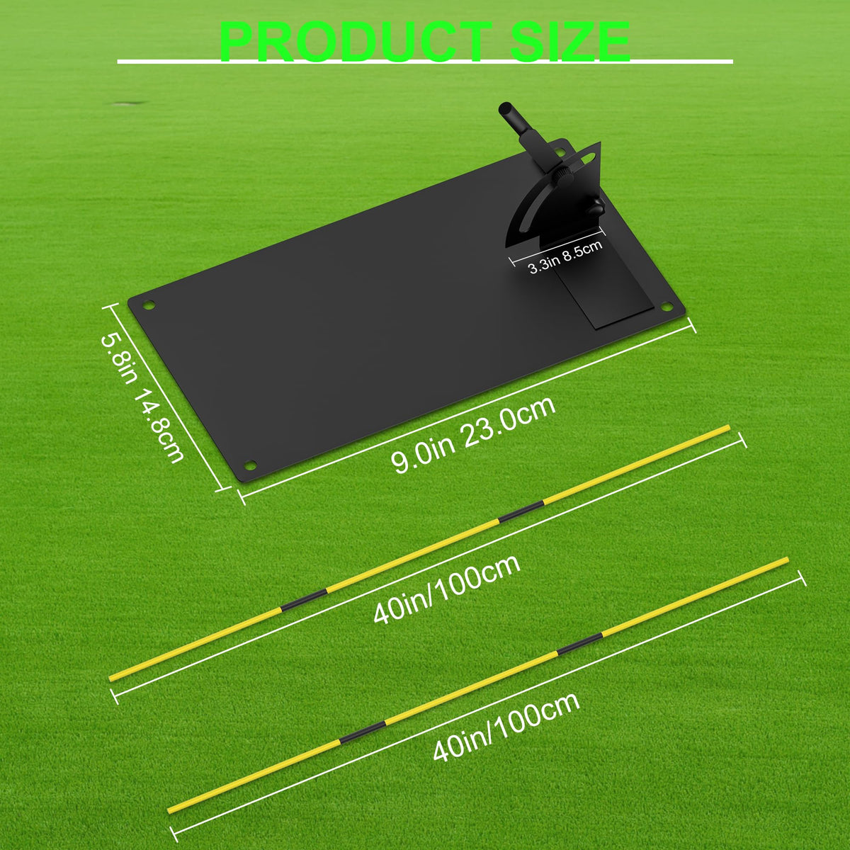 Asyxstar Golf Aligntment Stick Holder Plate Durable Metal Professional Swing Trainer Practice Tool Training Equipment Golf Accessory for Men