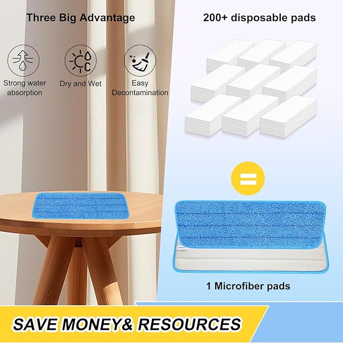 16.5 inch Reusable Mop Pads Microfiber Spray Mop Replacement Heads for Wet/Dry Mops Compatible with Bona Floor Care System (5 Pack)