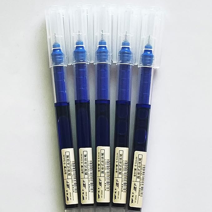sencoo 5 pack Extra Fine Point Pens Liquid Ink Pen Rolling Roller ball Quick-drying Ink for Home Office School (Blue)