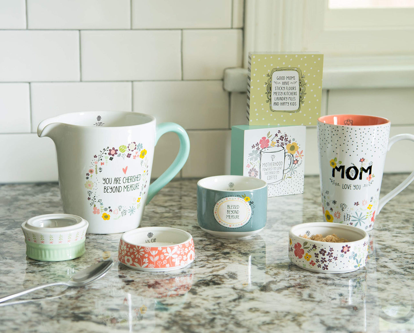 Pavilion - Love You More by Amylee Weeks 54217 Measuring Cup Set, Multicolor